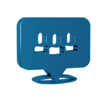 Blue Project team base icon isolated on transparent background. Business an.. Illustrazione stock