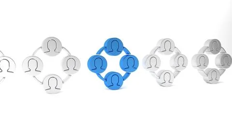 Blue Project team base icon isolated on white background. Business analysis.. 스톡 일러스트