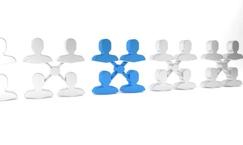 Blue Project team base icon isolated on white background. Business analysis.. Stockillustratie