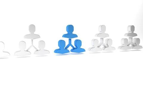 Blue Project team base icon isolated on white background. Business analysis.. Illustrazione stock