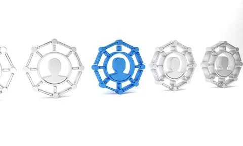Blue Project team base icon isolated on white background. Business analysis.. 스톡 일러스트