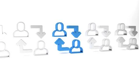 Blue Project team base icon isolated on white background. Business analysis.. 스톡 일러스트