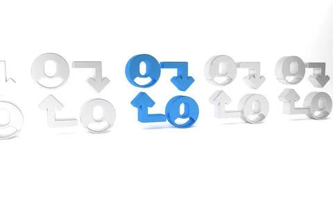 Blue Project team base icon isolated on white background. Business analysis.. Stock Illustration