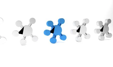 Blue Project team base icon isolated on white background. Business analysis.. Stock Illustration