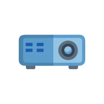 Blue projector device for presentations and movies Stock Illustration