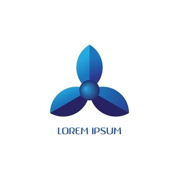Blue Propeller Logo Design Template Illustrazione stock