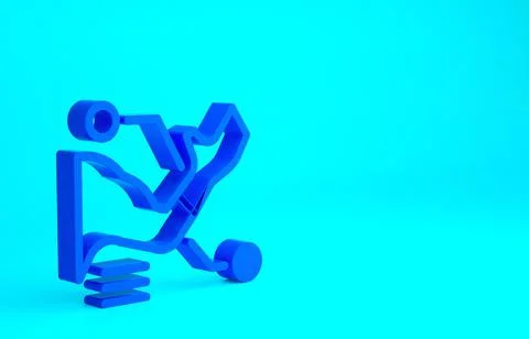 Blue Prosthesis hand icon isolated on blue background. Futuristic concept of  Illustrazione stock