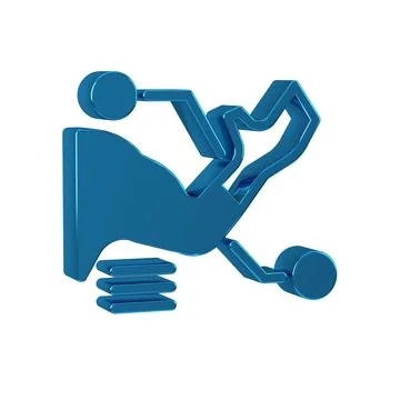 Blue Prosthesis hand icon isolated on transparent background. Futuristic co.. 스톡 일러스트