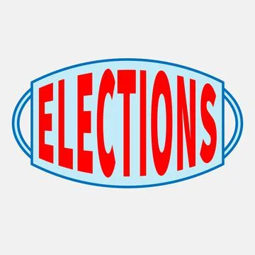 Blue protective face mask with text ELECTIONS Stock Illustration