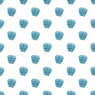 Blue protective gloves repeating seamless pattern background Stockillustratie