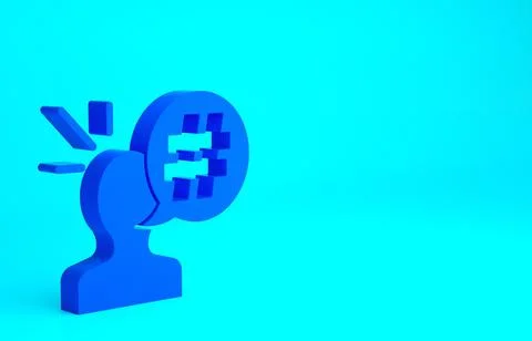 Blue Protest icon isolated on blue background. Meeting, protester, picket, sp Stock Illustration