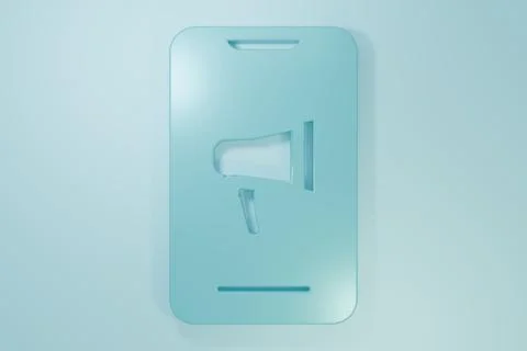 Blue Protest icon isolated on blue background. Meeting, protester, picket, sp Stock Illustration
