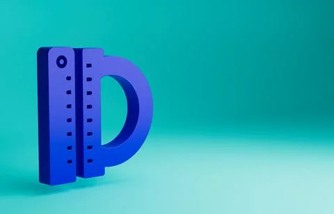 Blue Protractor grid for measuring degrees icon isolated on blue background Stock Illustration