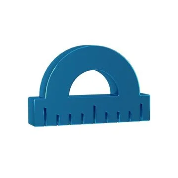 Blue Protractor grid for measuring degrees icon isolated on transparent bac.. Stock Illustration