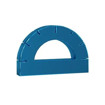 Blue Protractor grid for measuring degrees icon isolated on transparent bac.. Stock Illustration