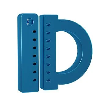 Blue Protractor grid for measuring degrees icon isolated on transparent bac.. Stock Illustration