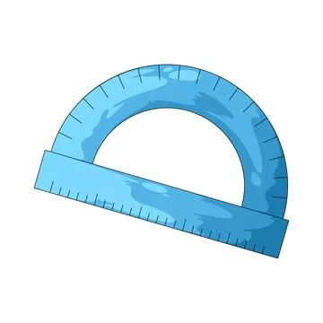 Blue protractor illustration 库存插图