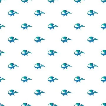 Blue pterosaur repeating pattern with cartoon dinosaur イラスト素材