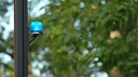 Blue public emergency light Stock Footage 95795551