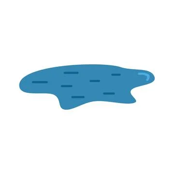 Blue puddle reflecting light on white background Stock Illustration