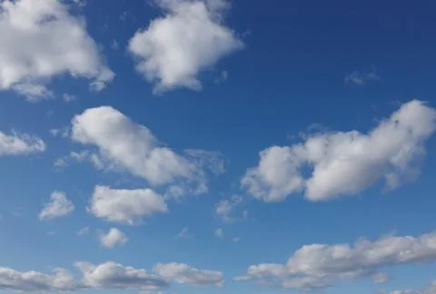 Blue puffy clouds during day Stock Photos