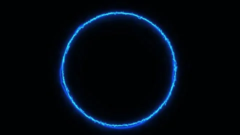 Blue pulsating circle with lightning ele... | Stock Video | Pond5