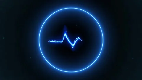 Blue pulsating circle with lightning elements Stock Footage 251637367