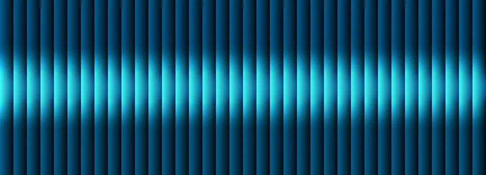 Blue Pulse Lines  Vertical Gradient Wave Pattern with Symmetrical Light Cente Stock Illustration