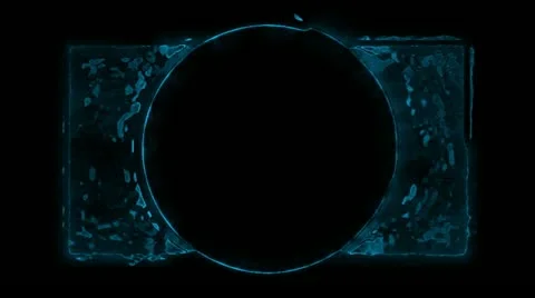 Blue Pulsing Abstract Grunge Rectangle and Circle with Matte Stock-Footage