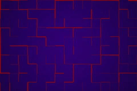 Blue, purple background with geometric lines in the form of rectangles and sq Foto stock