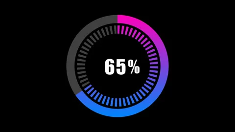 Blue-purple circle percentage loading animation Stock Footage 275353015