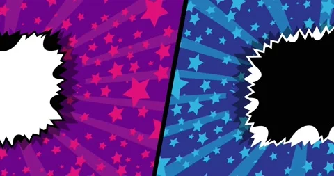 Blue Purple Comic Book Background from green screen Stock Footage 171195044