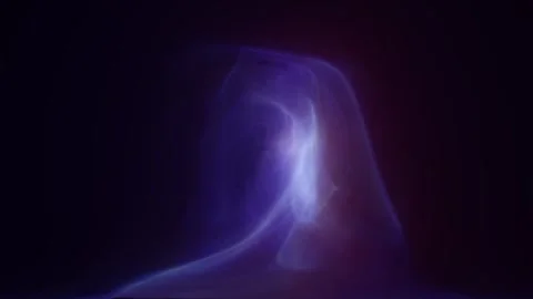 Blue purple energy magic waves and lines of liquid plasma smoke particles f.. Stock Footage 264834720