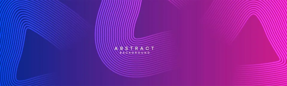 Blue, purple gradient abstract circles lines Technology web banner background Stock Illustration