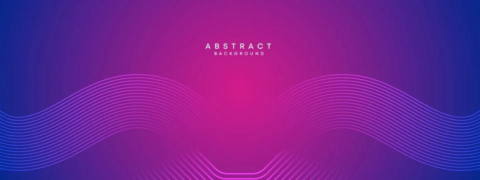 Blue, purple gradient abstract circles lines Technology web banner background Stock Illustration