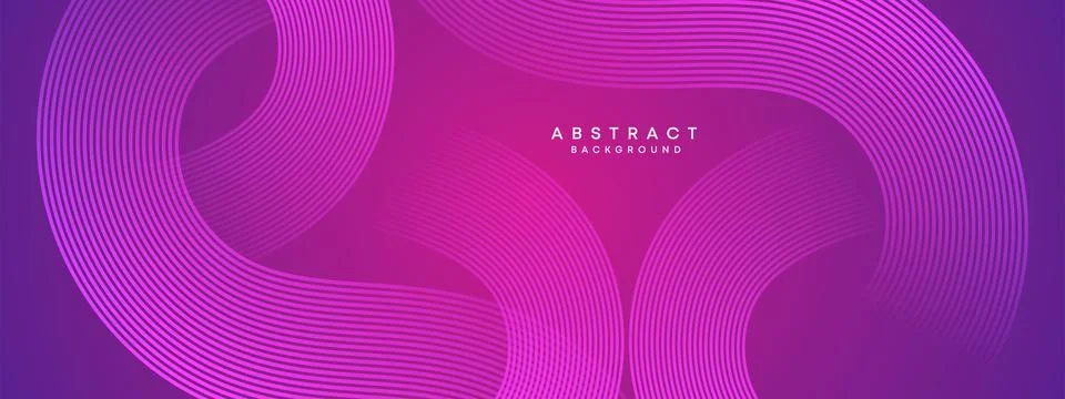 Blue, purple gradient abstract circles lines Technology web banner background Stock Illustration