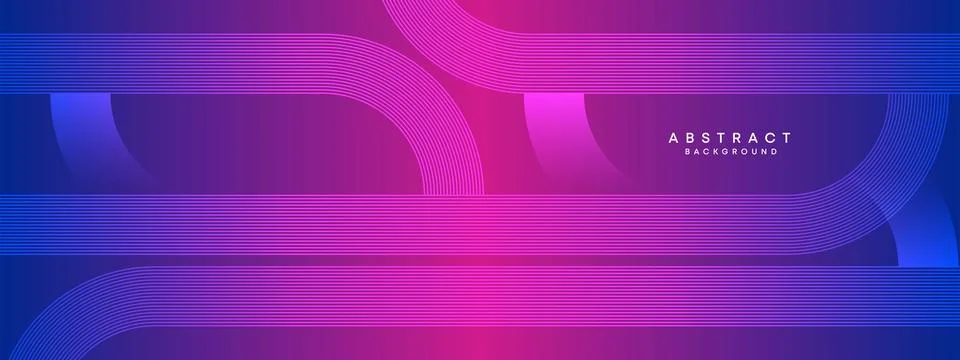 Blue, purple gradient abstract circles lines Technology web banner background Stock Illustration