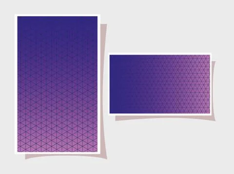 Blue with purple gradient and pattern backgrounds frames vector design Stock Illustration