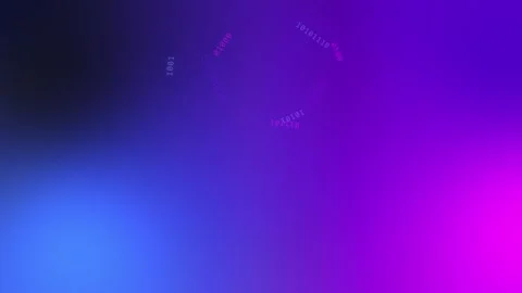 Blue purple gradient with circular glowing binary code, Seamless Loop Stock Footage 341858351