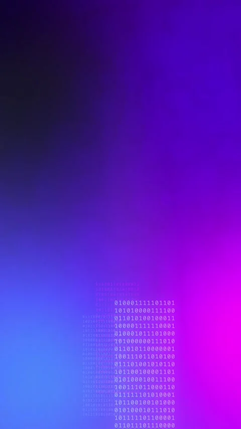 Blue purple magenta gradient with glowing binary code, Loop Animation Stock Footage 341857822