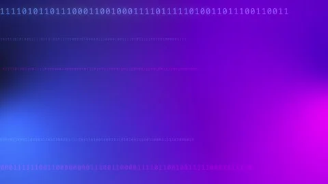 Blue purple magenta gradient with glowing binary code, Looping Background Stock Footage 341857859