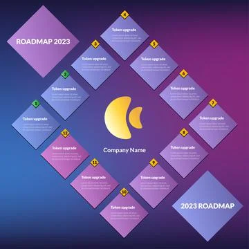 Blue purple modular geometric roadmap made of rhombuses. Timeline infographic Stock Illustration