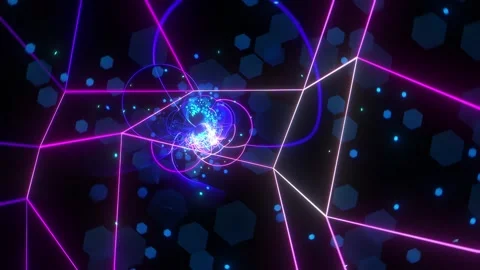 Blue Purple Neon Grid Stock Footage 326723699
