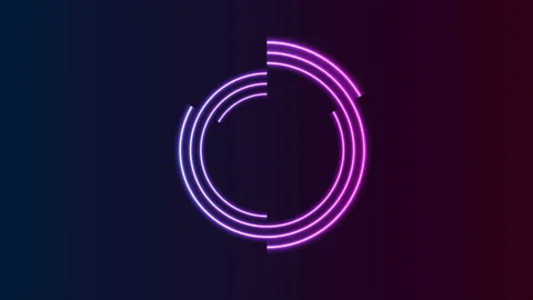 Blue purple neon loading waiting circles... | Stock Video | Pond5