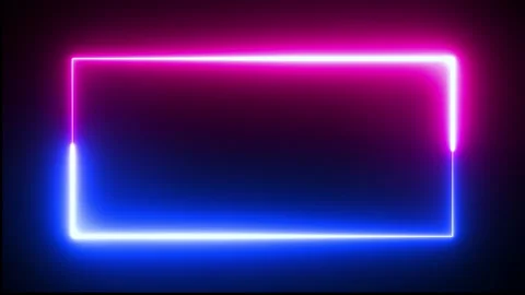 Blue purple neon rectangle frame with light trail  endless. Stock Footage 248617036
