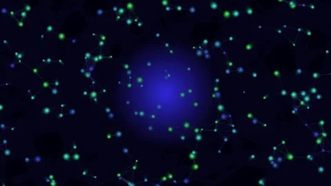 Blue Purple Network Nodes Glow Motion Background 库存影片 342817557