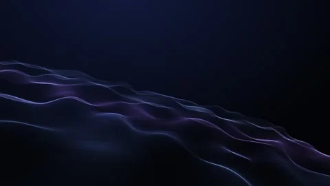 Blue purple particle data waves flow in seamless loop. Futuristic technology Stock Footage 342446561
