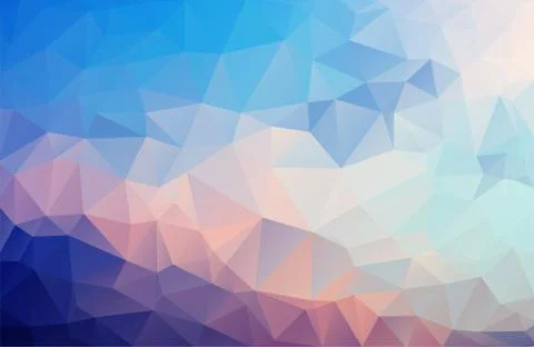 Blue, purple, pink geometric pattern, triangles background, polygonal design. Stock Illustration