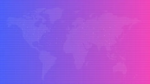 Blue purple pink gradient bright color world map earth animated dynamic Vídeos de archivo 308027099