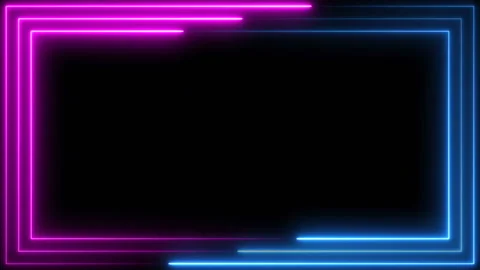 Bright Purple Light Neon Frame On Stock Footage Video (100